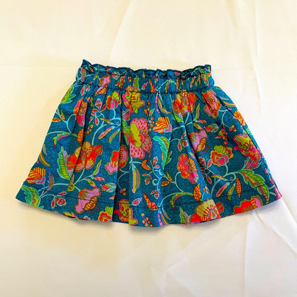 Peek Teal Floral Skirt
